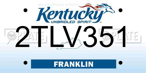 2TLV351 Kentucky License Plate