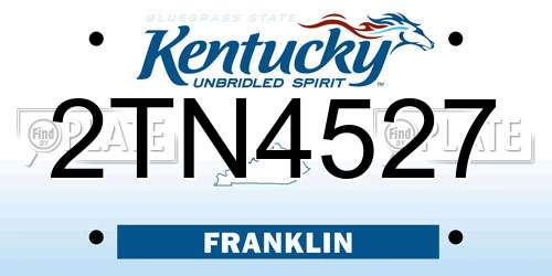 2TN4527 Kentucky License Plate