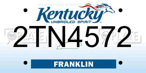 2TN4572 Kentucky License Plate