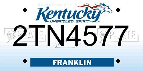 2TN4577 Kentucky License Plate