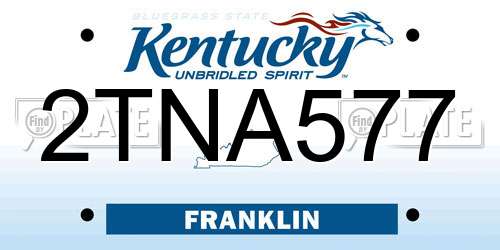 2TNA577 Kentucky License Plate