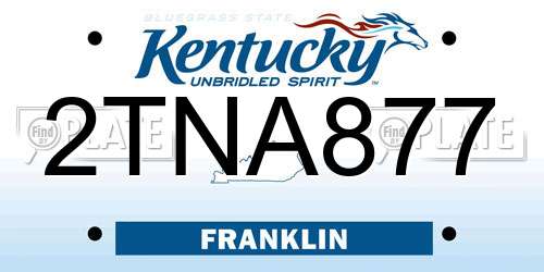 2TNA877 Kentucky License Plate