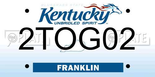 2TOG02 Kentucky License Plate