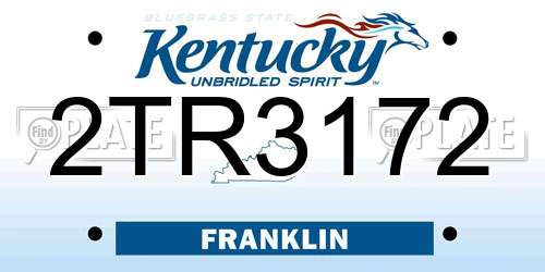 2TR3172 Kentucky License Plate