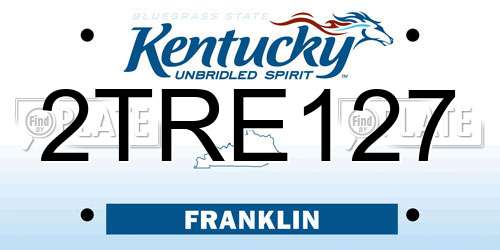 2TRE127 Kentucky License Plate