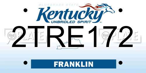 2TRE172 Kentucky License Plate