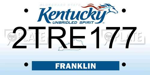 2TRE177 Kentucky License Plate