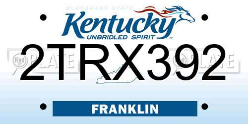 2TRX392 Kentucky License Plate