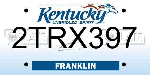 2TRX397 Kentucky License Plate