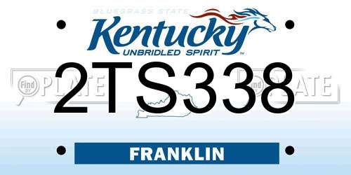 2TS338 Kentucky License Plate
