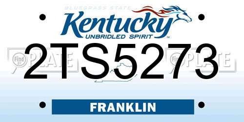 2TS5273 Kentucky License Plate