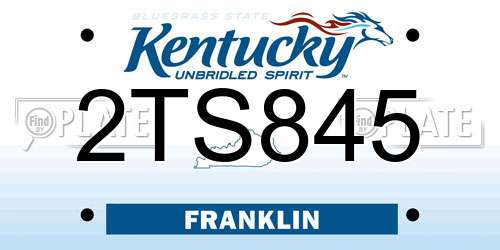 2TS845 Kentucky License Plate