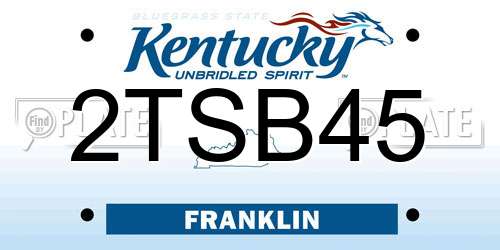 2TSB45 Kentucky License Plate