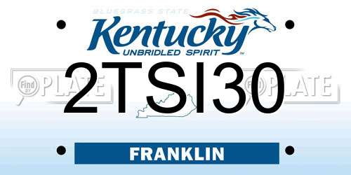 2TSI30 Kentucky License Plate