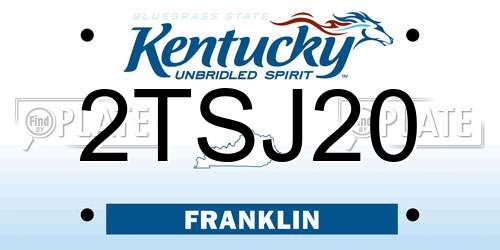 2TSJ20 Kentucky License Plate