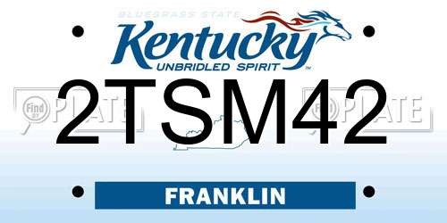 2TSM42 Kentucky License Plate