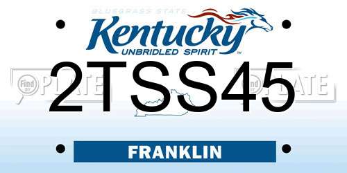 2TSS45 Kentucky License Plate