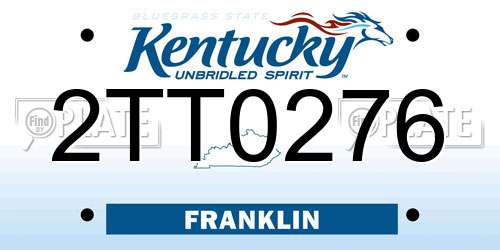 2TT0276 Kentucky License Plate