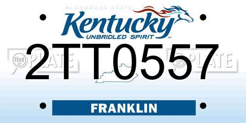 2TT0557 Kentucky License Plate