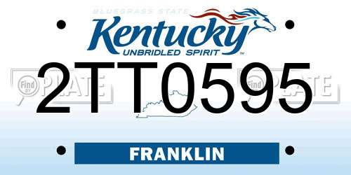 2TT0595 Kentucky License Plate