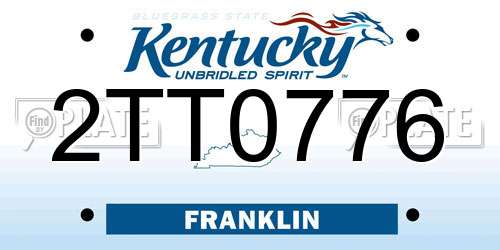 2TT0776 Kentucky License Plate