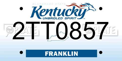 2TT0857 Kentucky License Plate