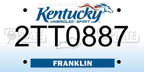 2TT0887 Kentucky License Plate