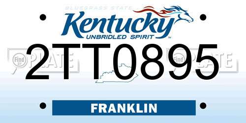 2TT0895 Kentucky License Plate