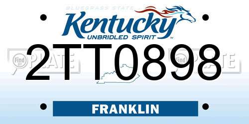 2TT0898 Kentucky License Plate