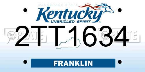 2TT1634 Kentucky License Plate