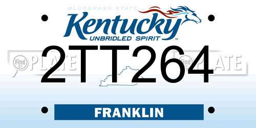 2TT264 Kentucky License Plate