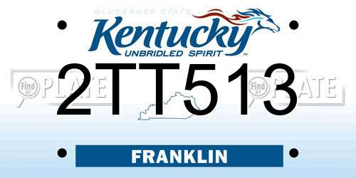 2TT513 Kentucky License Plate