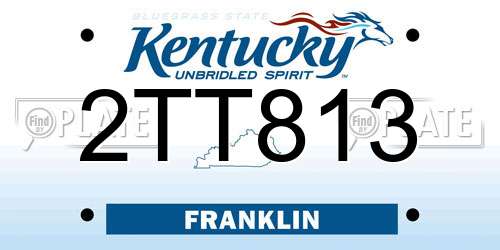 2TT813 Kentucky License Plate