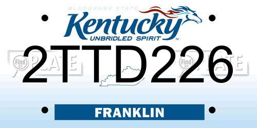 2TTD226 Kentucky License Plate