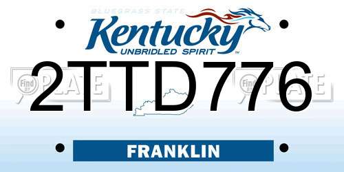 2TTD776 Kentucky License Plate