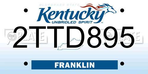 2TTD895 Kentucky License Plate
