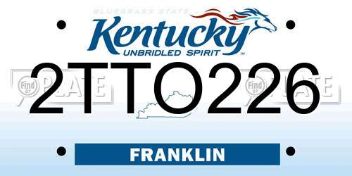 2TTO226 Kentucky License Plate