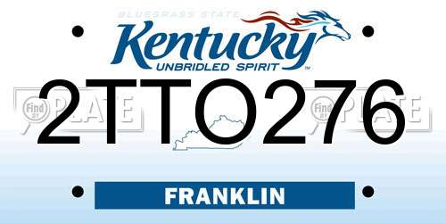 2TTO276 Kentucky License Plate