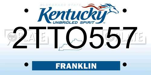 2TTO557 Kentucky License Plate