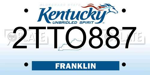 2TTO887 Kentucky License Plate