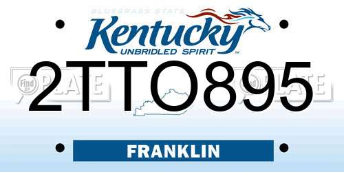 2TTO895 Kentucky License Plate