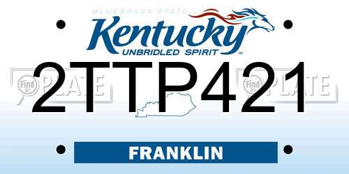 2TTP421 Kentucky License Plate