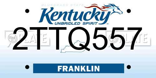 2TTQ557 Kentucky License Plate