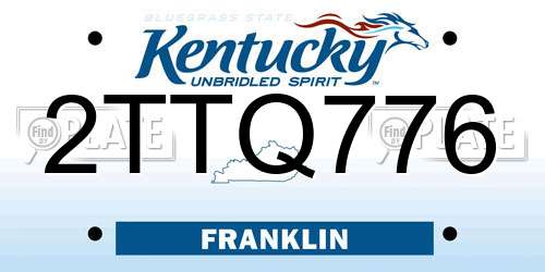 2TTQ776 Kentucky License Plate