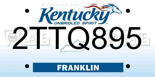 2TTQ895 Kentucky License Plate