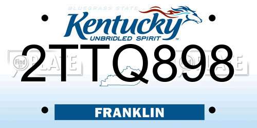 2TTQ898 Kentucky License Plate