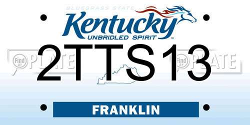 2TTS13 Kentucky License Plate