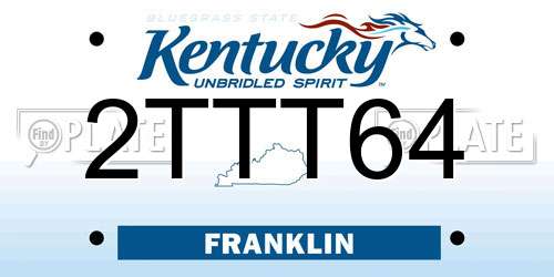 2TTT64 Kentucky License Plate