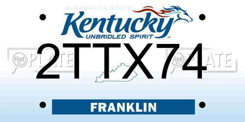 2TTX74 Kentucky License Plate
