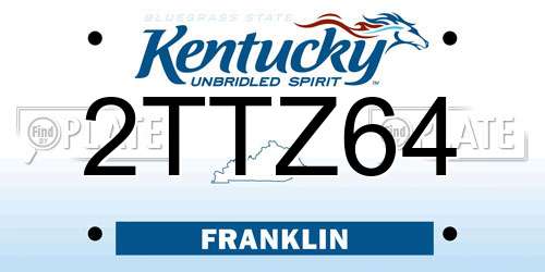 2TTZ64 Kentucky License Plate